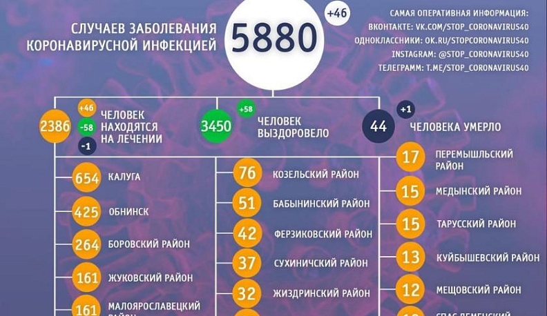Новой жертвой коронавируса в области стал 73-летний житель житель Обнинска