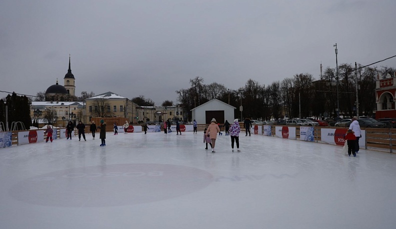 Калужские школьники отпраздновали День зимних видов спорта на катке