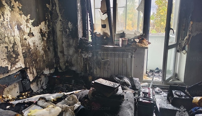 В Калужской области сгорела квартира