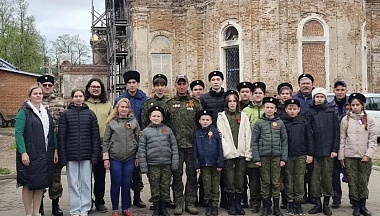 Юхновские казачата приняли активное участие в праздновании Дня Победы 