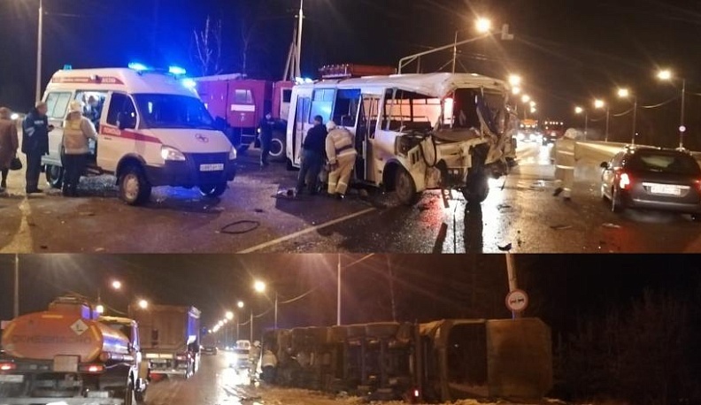 В Калужской области пострадали семь человек при столкновении фуры и пассажирского автобуса