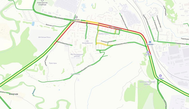 Силикатный в Калуге встал из-за пожара и ДТП
