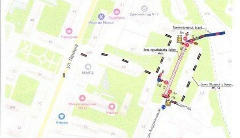 На две недели ограничат движение транспорта по улице Веры Андриановой в Калуге