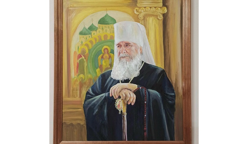 Портрет митрополита Калужского и Боровского Климента, написанный на втором курсе духовного училища.