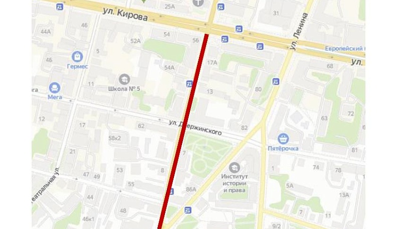 В Калуге на неделю перекроют участок улицы Московской