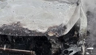 На Варшавском шоссе сгорела иномарка 