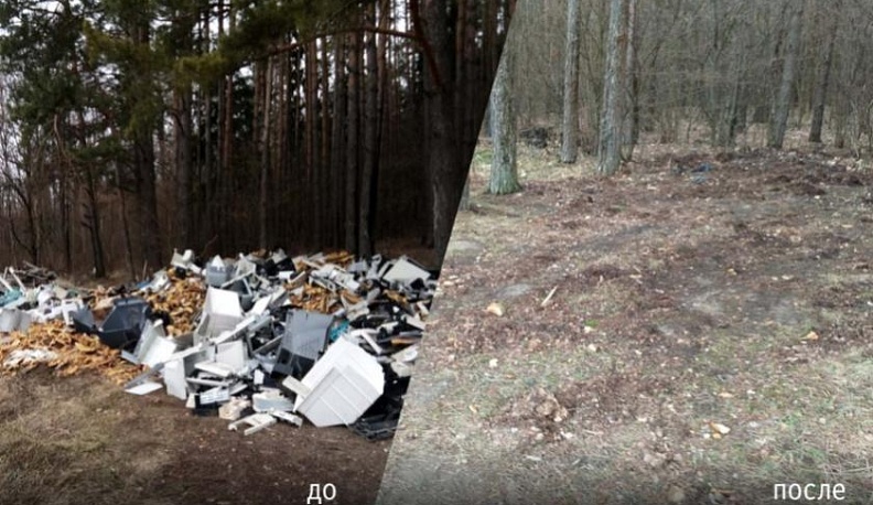 В деревне Карачево под Калугой убрали мусор