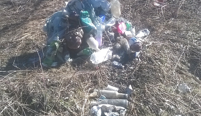 Собранный калужскими волонтерами мусор валяется у Набережной