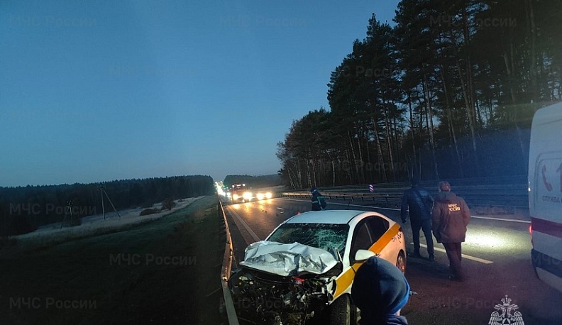 Легковушка столкнулась с КАМАЗом в Калужской области