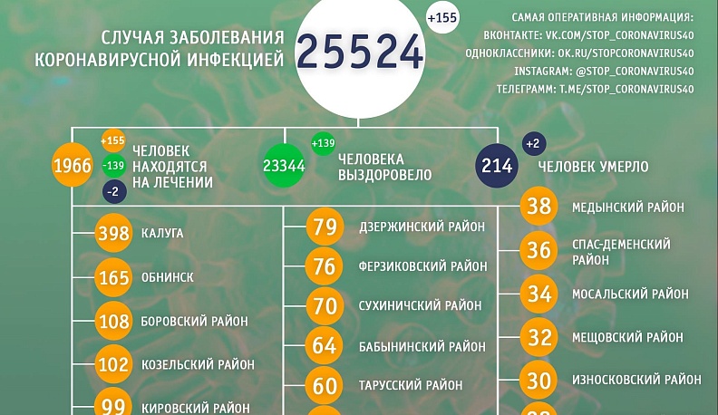 Появилась информация о сегодняшних жертвах ковида в Калужской области