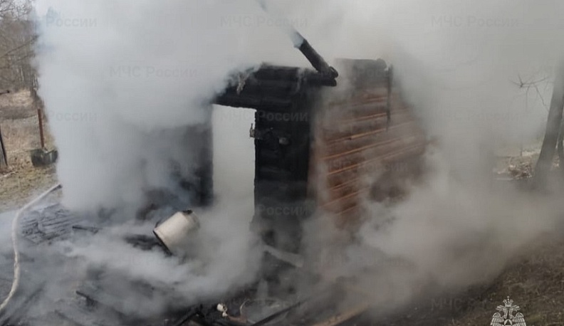 В Калужской области дотла сгорела баня