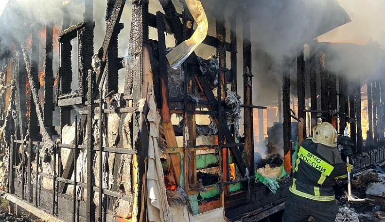 Жилой дом сгорел дотла в Калужской области